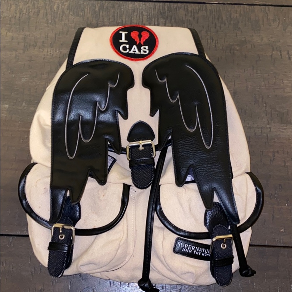 SUPERNATURAL CASTIEL WINGS SLOUCH BACKPACK